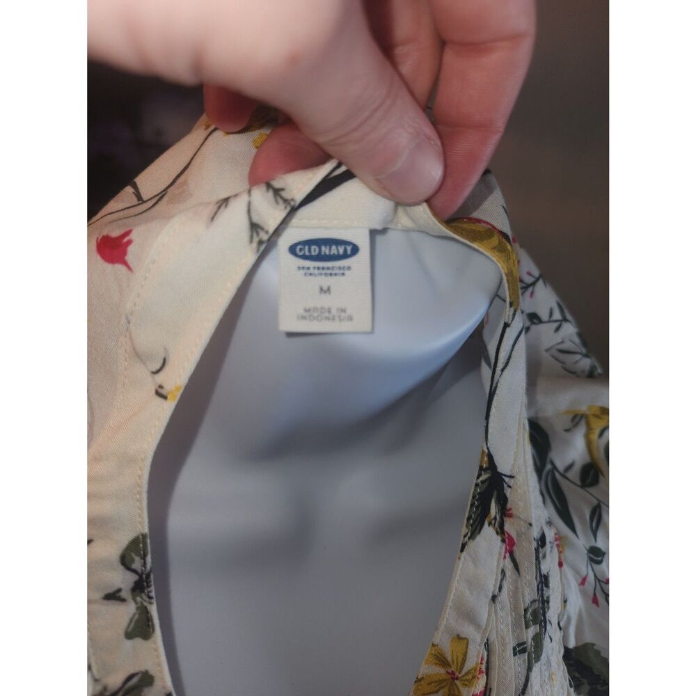 Old Navy Women's Floral Long Sleeve Blouse Top Pullover Shirt Size M Medium - Picture 5 of 5